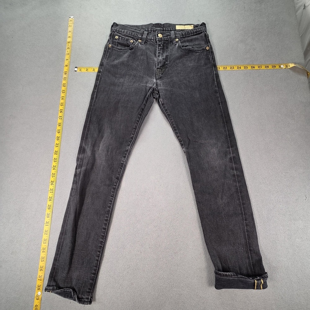 Levis 512 Jeans Mens Selvedge Black Slim Fits 26x28‎